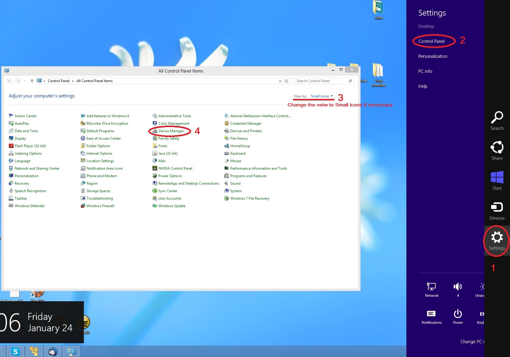how to access windows 8 control panel