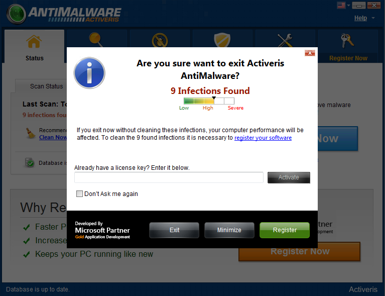 Activeris antimalware uninstall