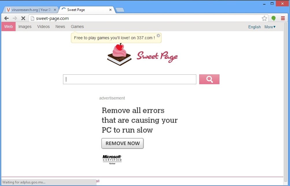sweet page virus removal