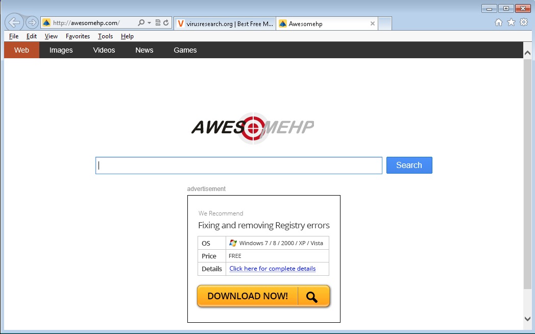 Remove Awesomehp From Internet Explorer