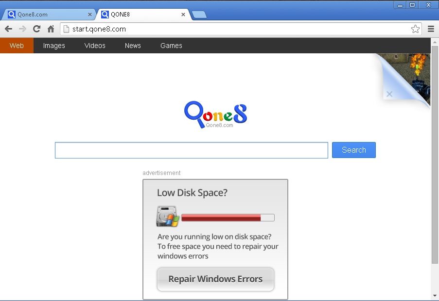 how to remove qone8 homepage