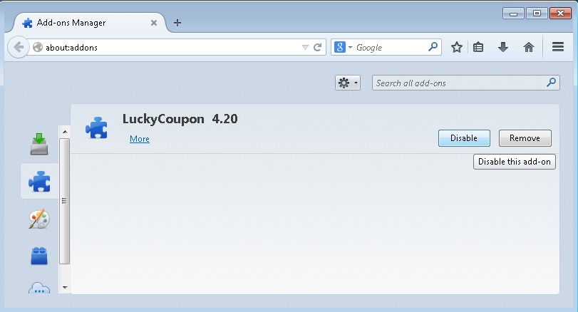 remove-lucky-coupon-from firefox