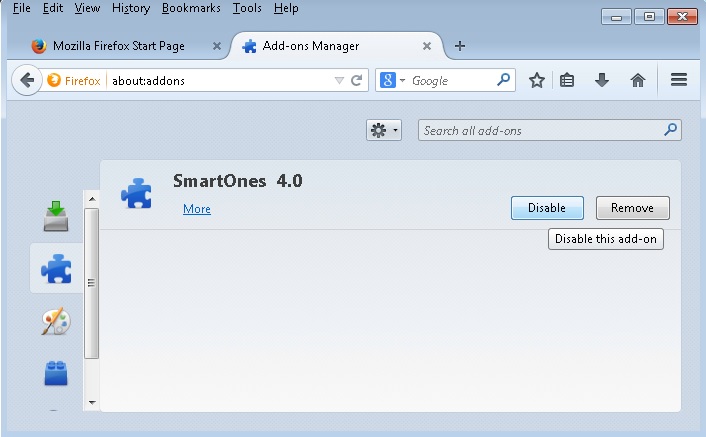 disable smart ones from firefox
