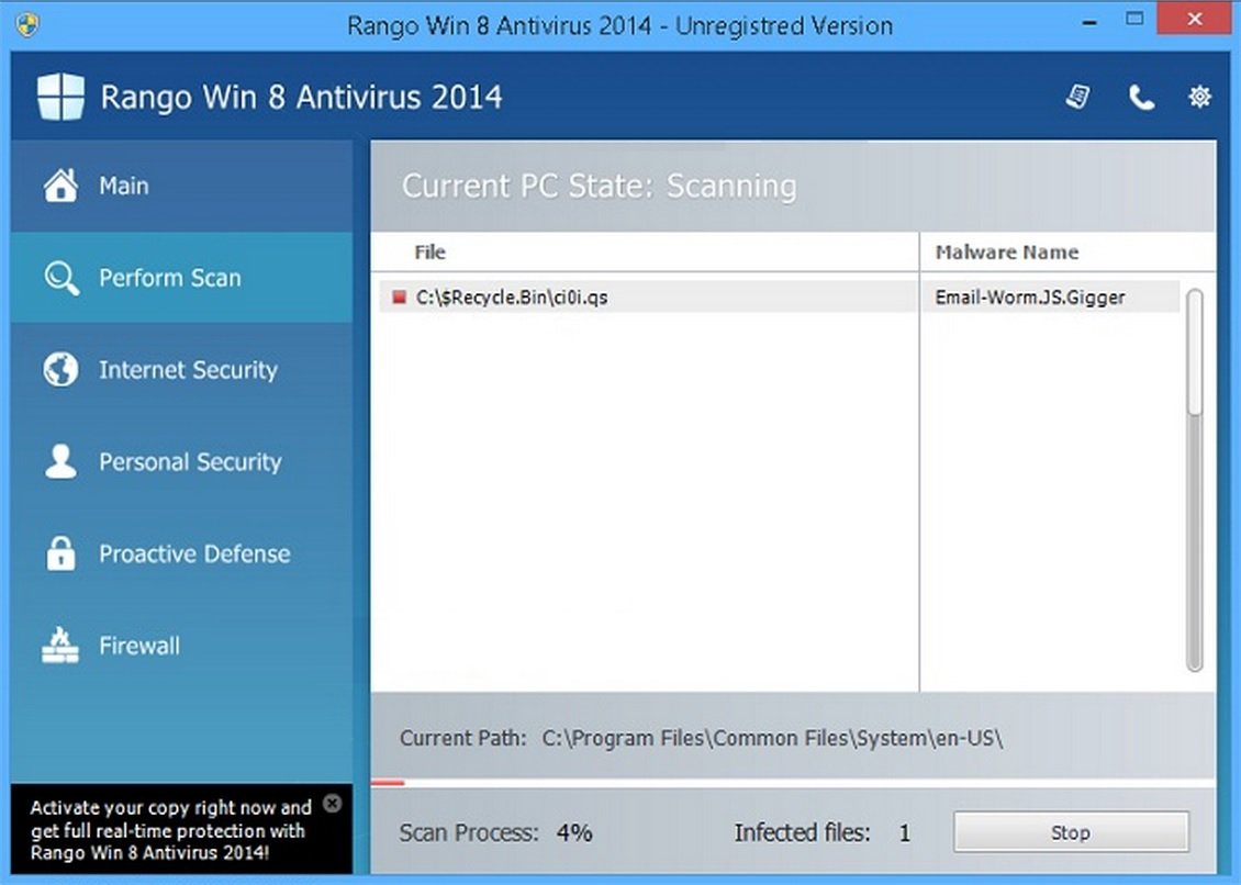 remove rango win 8 antivirus 2014