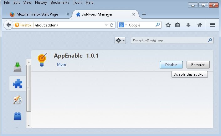 remove appenable from firefox