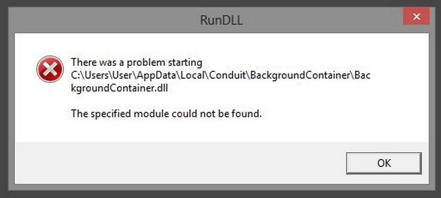 remove background container rundll error