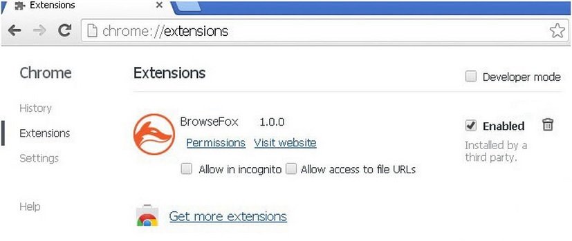 remove browsefox from chrome