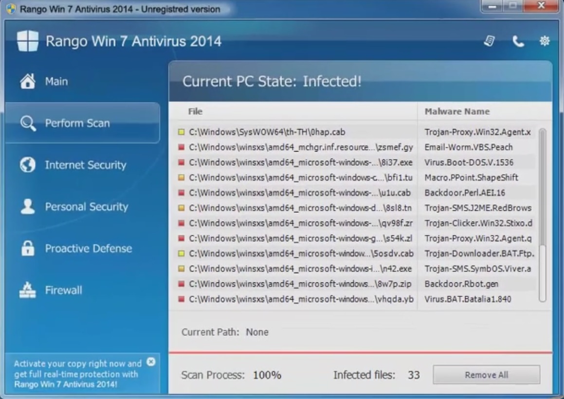 remove rango win 7 antivirus 2014
