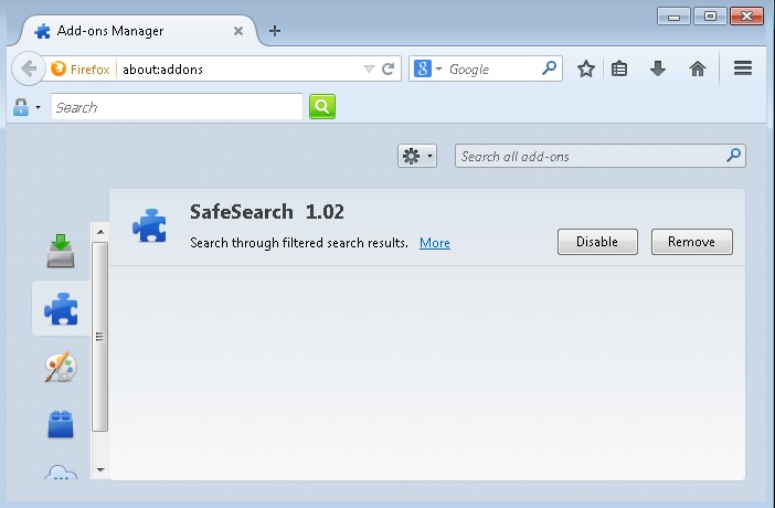 remove safesear.ch from firefox