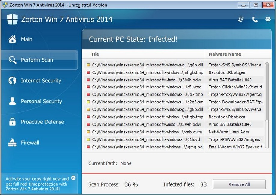 remove zorton win 7 antivirus 2014