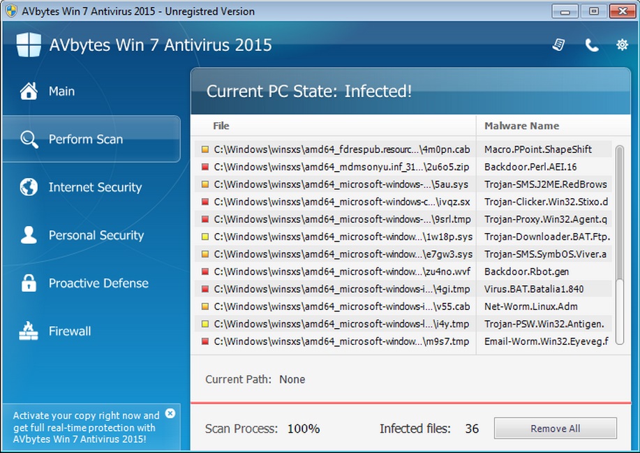 remove avbytes win 7 antivirus 2015