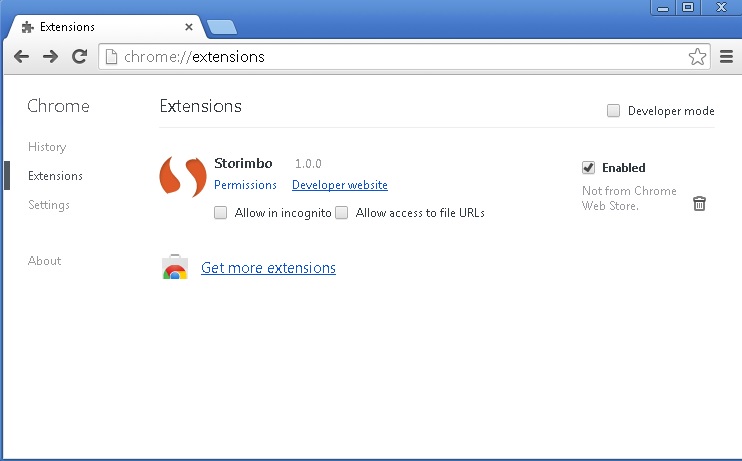 remove storimbo from chrome