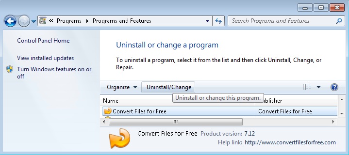 uninstall convertfileforfree