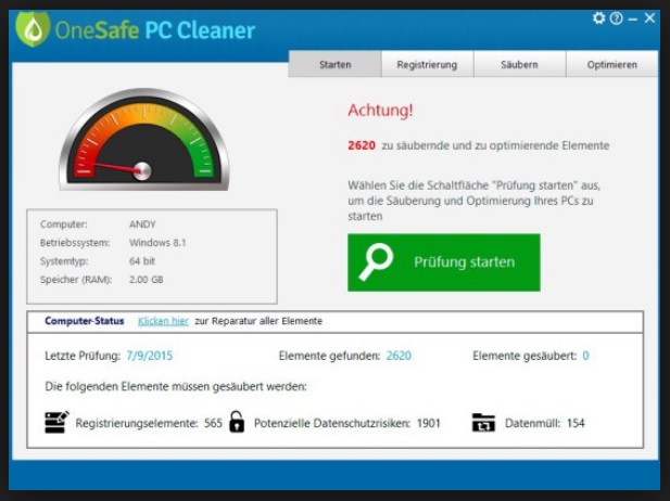 remove Onesafe PC Cleaner