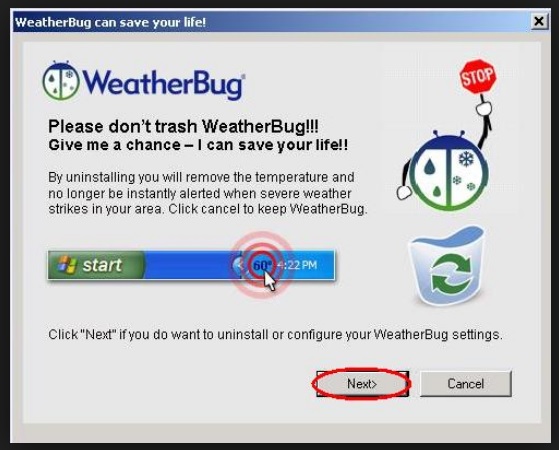 remove WeatherBug