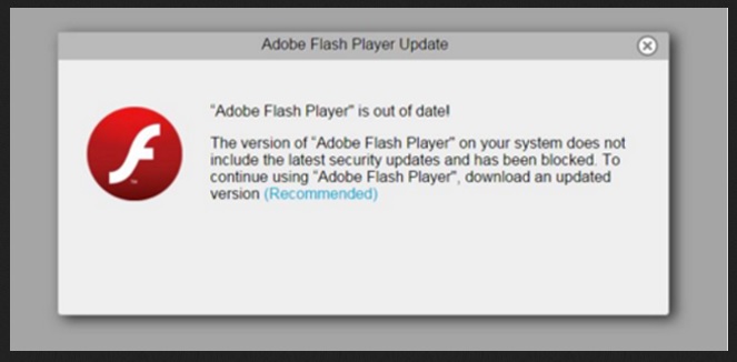 update adobe flash player popup