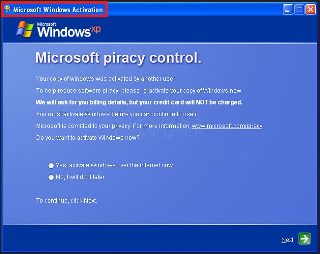 remove 'Windows Activation Alert' pop-up