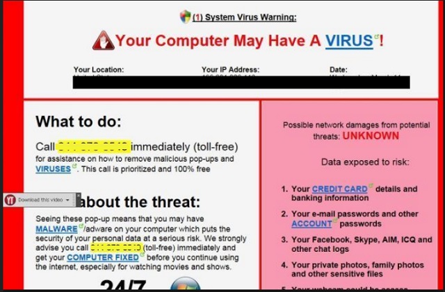Remove “Microsoft Virus Warning” pop-up