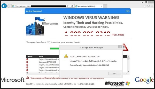 Remove “Virus Alert – Warning” pop-up 