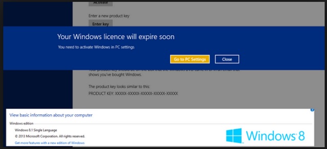 remove Your windows license has expired, please call