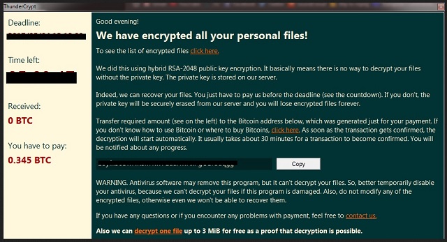 remove “We have encrypted all your personal files”