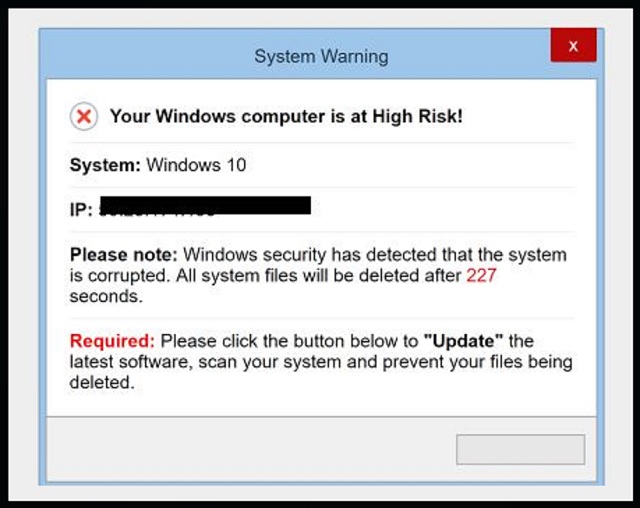 remove "Your Windows computer is at High Risk"