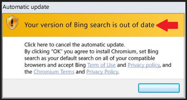 Remove Your version of Bing search is out of date 