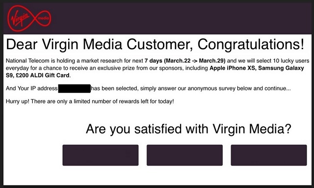 Remove “Dear Virgin Media Customer Congratulations” 